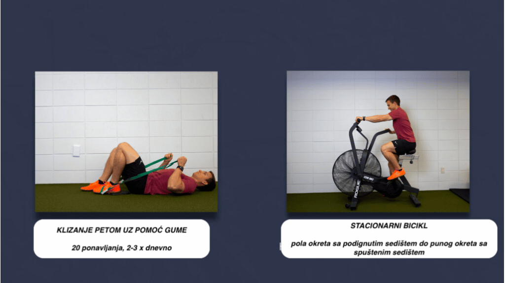 vežbe za obnavljanje obima pokreta nakon operacije kolena